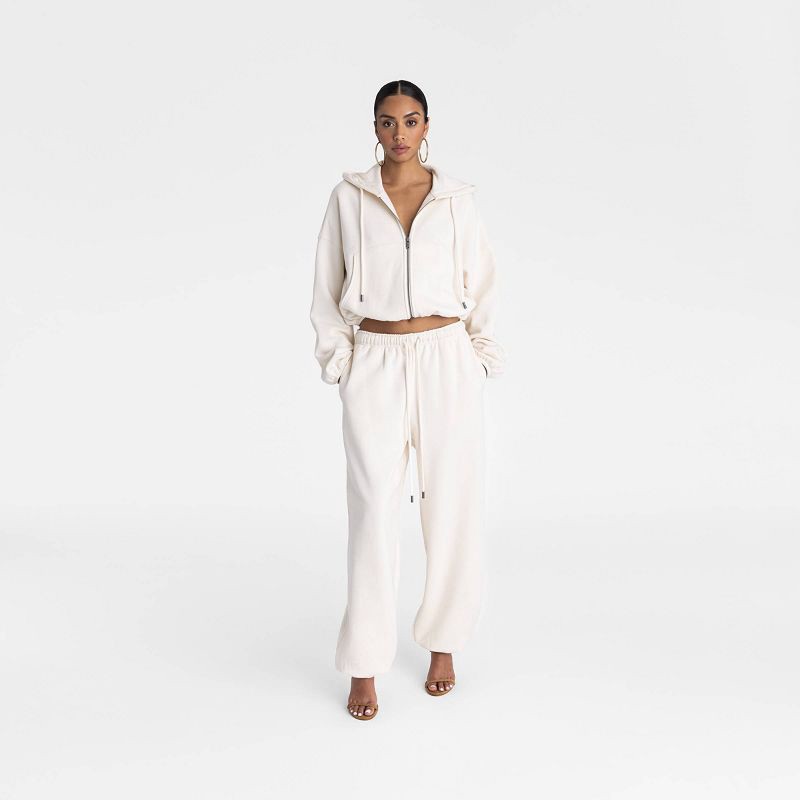 slide 3 of 3, KBB by KAHLANA Women's 'The Zip-Up Hoodie' - Cream L, 1 ct