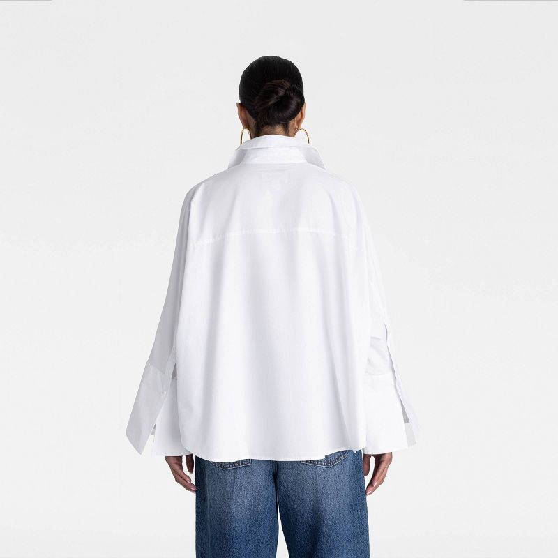 slide 2 of 3, KBB by KAHLANA Women's Long Sleeve 'The A-Line Shirt' - White XL, 1 ct