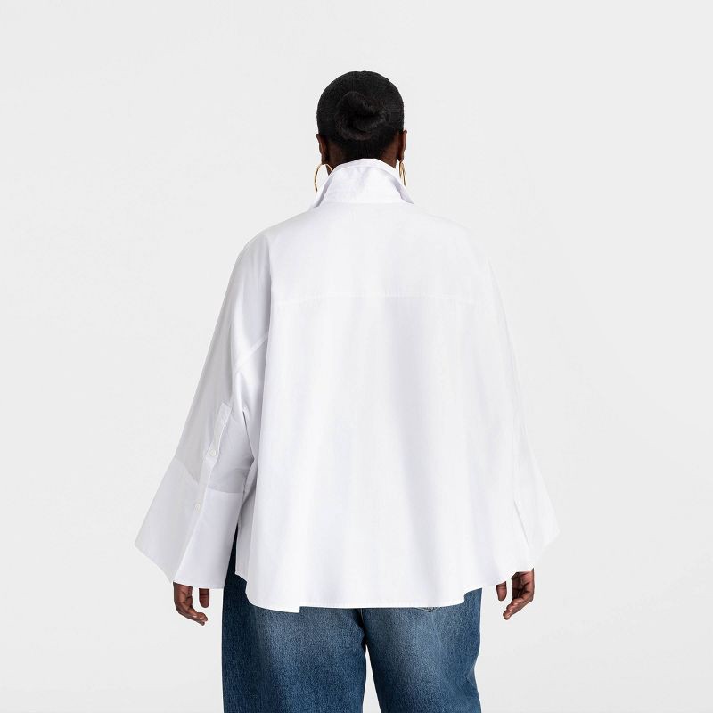 slide 2 of 3, KBB by KAHLANA Women's Long Sleeve 'The A-Line Shirt' - White XXL, 1 ct
