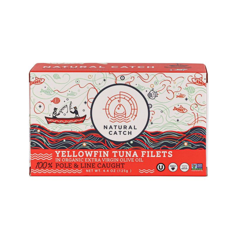 slide 1 of 3, Natural Catch Yellowfin Tuna Filets In Organic Extra Virgin Olive Oil - 4.4oz, 4.4 oz