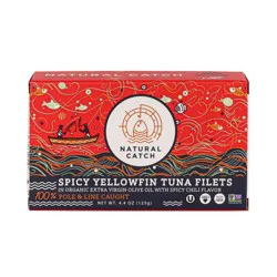 Natural Catch Spicy Chili Flavor Yellowfin Tuna Filets In Organic Extra Virgin Olive Oil - 4.4 oz