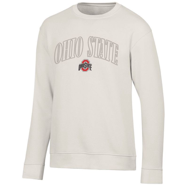 slide 1 of 3, NCAA Ohio State Buckeyes Men's Crew Neck Fleece Sweatshirt - M, 1 ct
