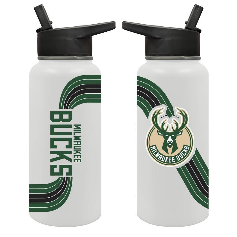 slide 3 of 5, NBA Milwaukee Bucks Retro Wave Thirst Water Bottle - 32oz, 32 oz