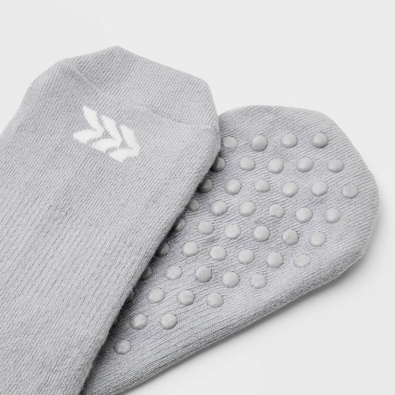 slide 3 of 3, Yoga Crew Socks - Gray - All In Motion™, 1 ct