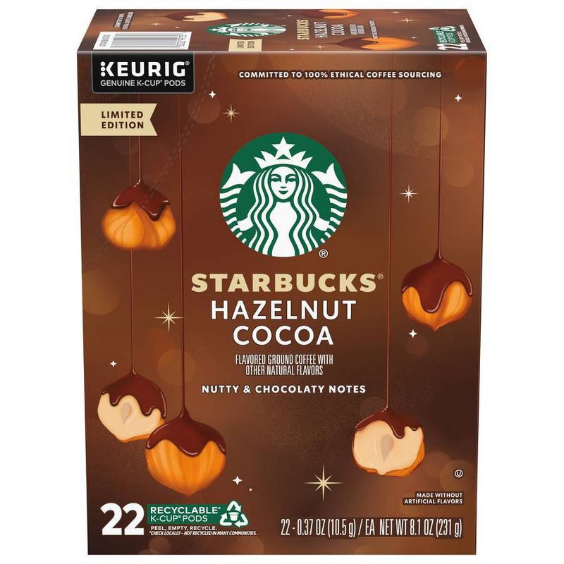 slide 9 of 9, Starbucks Hazelnut Cocoa Flavored Italian Roast Keurig K-Cup Coffee Pods - 22ct, 22 ct