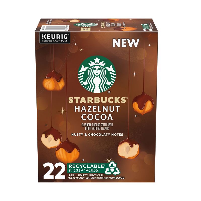slide 1 of 9, Starbucks Hazelnut Cocoa Flavored Italian Roast Keurig K-Cup Coffee Pods - 22ct, 22 ct