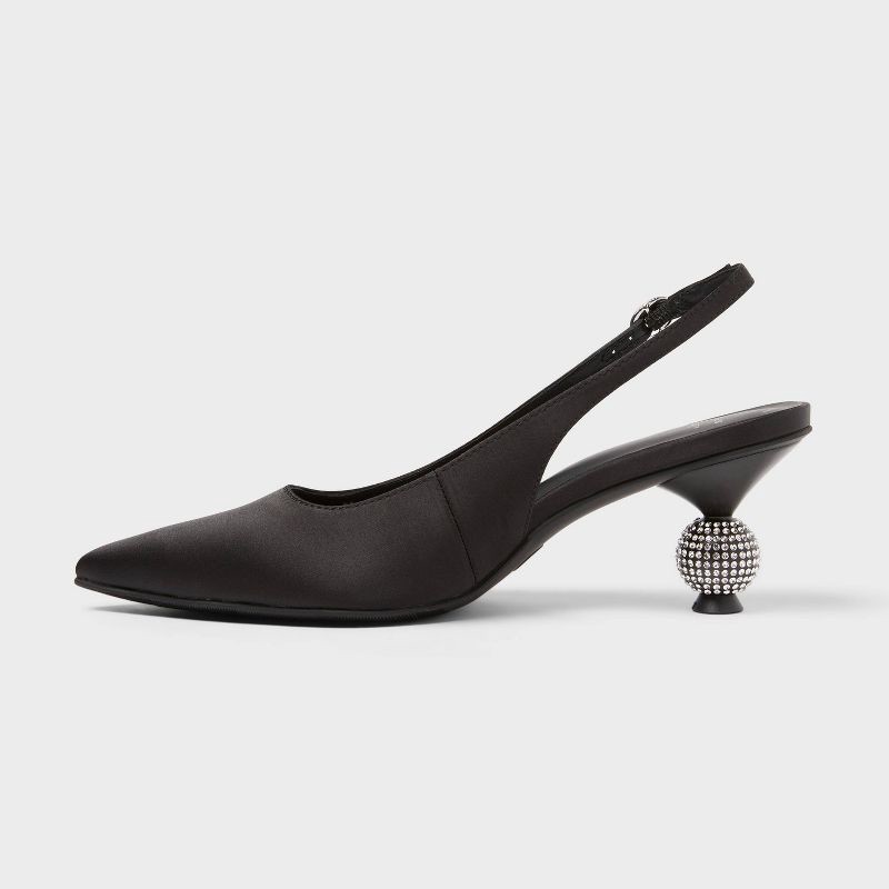 slide 2 of 3, Women's Simone Rhinestone Ball Heels - A New Day™ Black 11, 1 ct