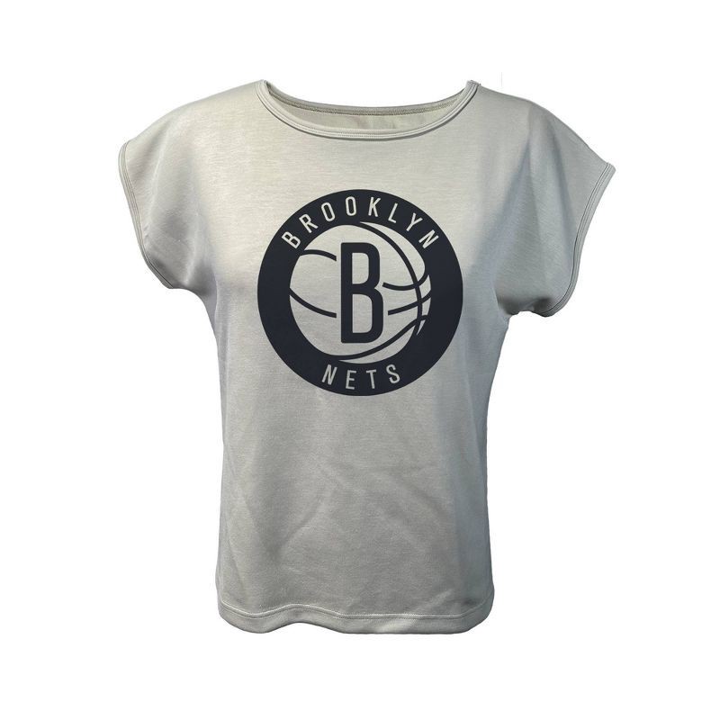slide 1 of 4, NBA Brooklyn Nets Women's Sand Dolman T-Shirt - S, 1 ct