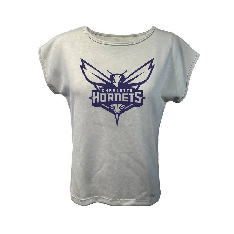 slide 1 of 4, NBA Charlotte Hornets Women's Sand Dolman T-Shirt - L, 1 ct