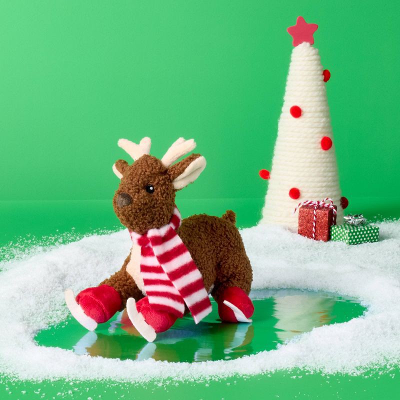 slide 2 of 3, 7" Reindeer with Scarf & Ice Skates Stuffed Animal - Gigglescape™, 1 ct