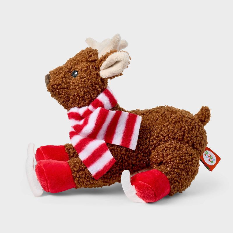 slide 3 of 3, 7" Reindeer with Scarf & Ice Skates Stuffed Animal - Gigglescape™, 1 ct