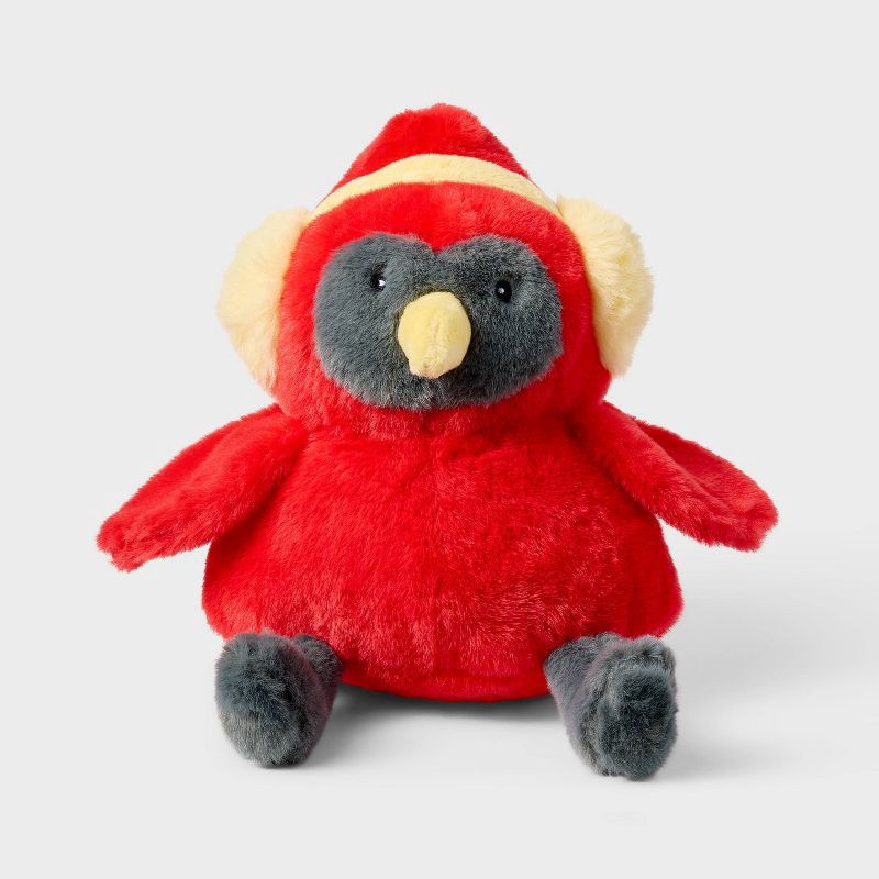 slide 1 of 3, 7" Cardinal Bird with Ear Muffs Stuffed Animal - Gigglescape™, 1 ct