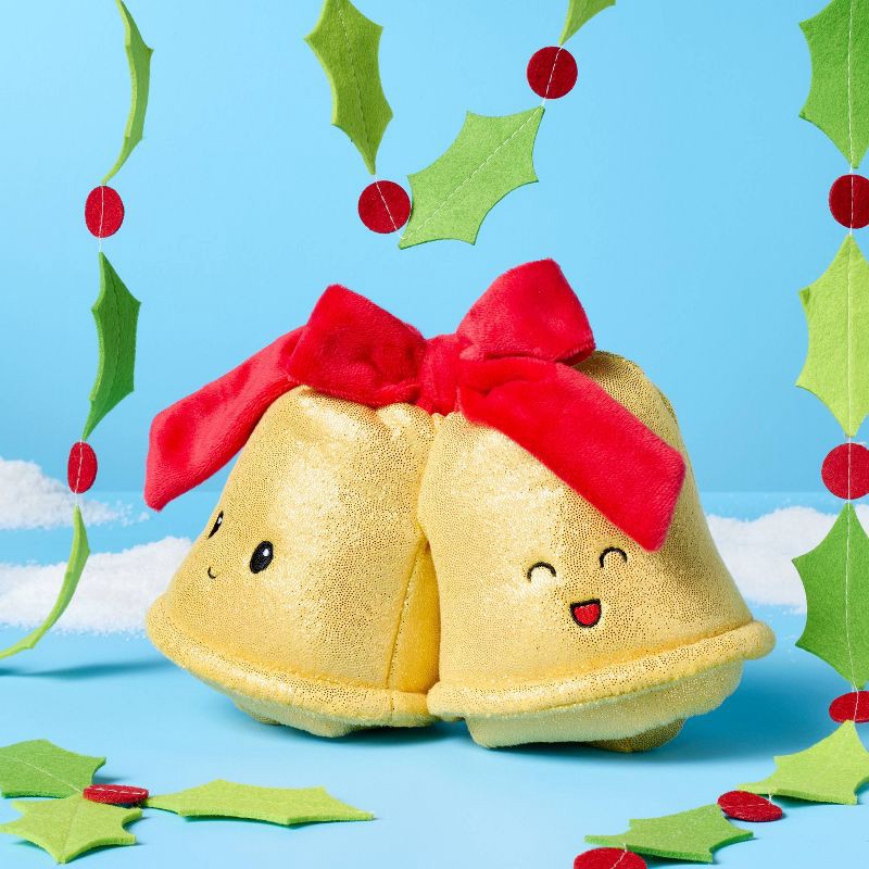 slide 2 of 3, 6" Bells with Bow Plush - Gigglescape™, 1 ct
