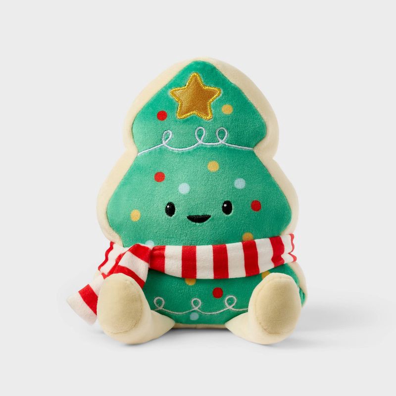 slide 1 of 3, 6.75" Christmas Tree Cookie Plush - Gigglescape™, 1 ct