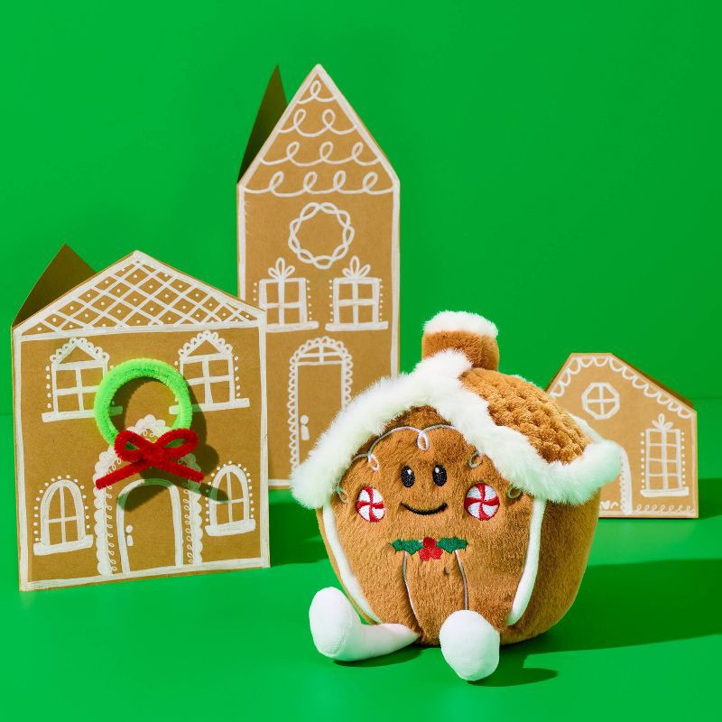 slide 2 of 3, 6" Gingerbread House Plush - Gigglescape™, 1 ct