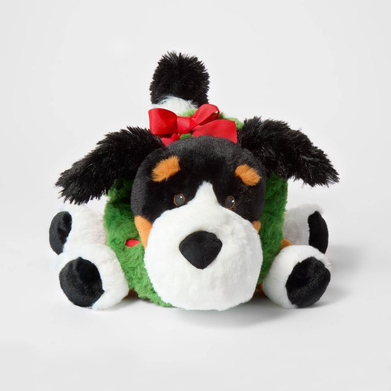 slide 1 of 3, 14" Dog with Wreath Stuffed Animal - Gigglescape™, 1 ct