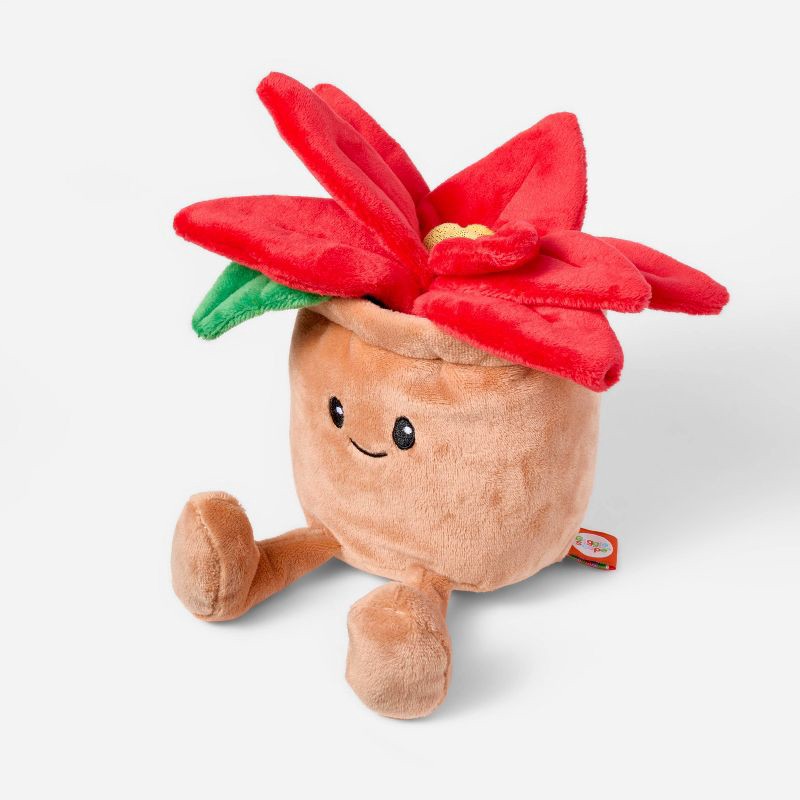 slide 3 of 4, 7'' Pointsettia Flower Pot Plush - Gigglescape™, 1 ct