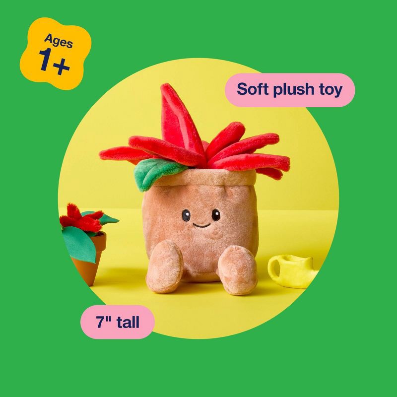 slide 4 of 4, 7'' Pointsettia Flower Pot Plush - Gigglescape™, 1 ct