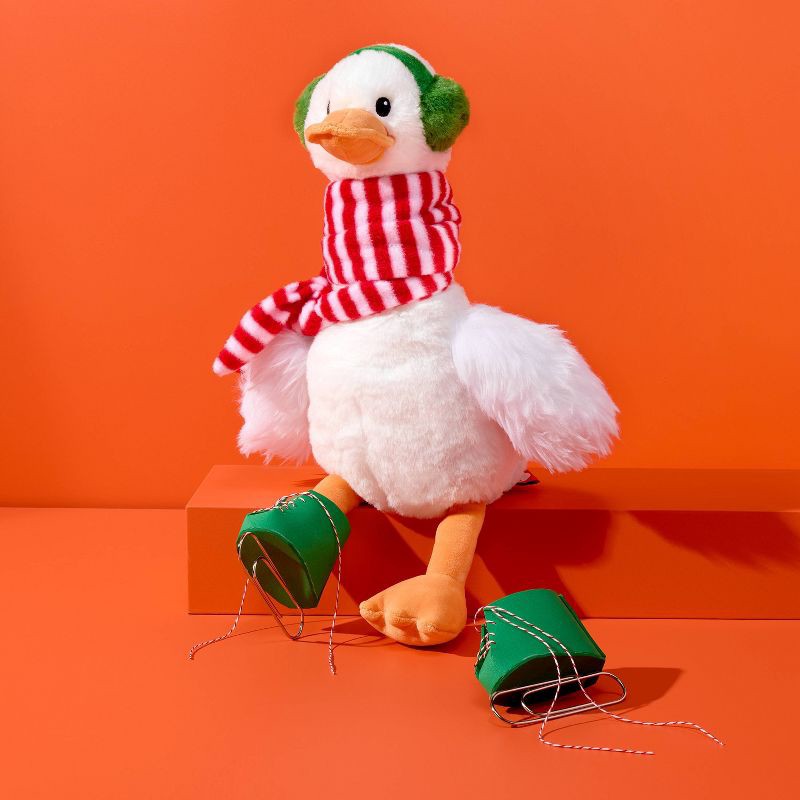 slide 2 of 3, 13'' Goose with Scarf and Ear Muffs Stuffed Animal - Gigglescape™, 1 ct