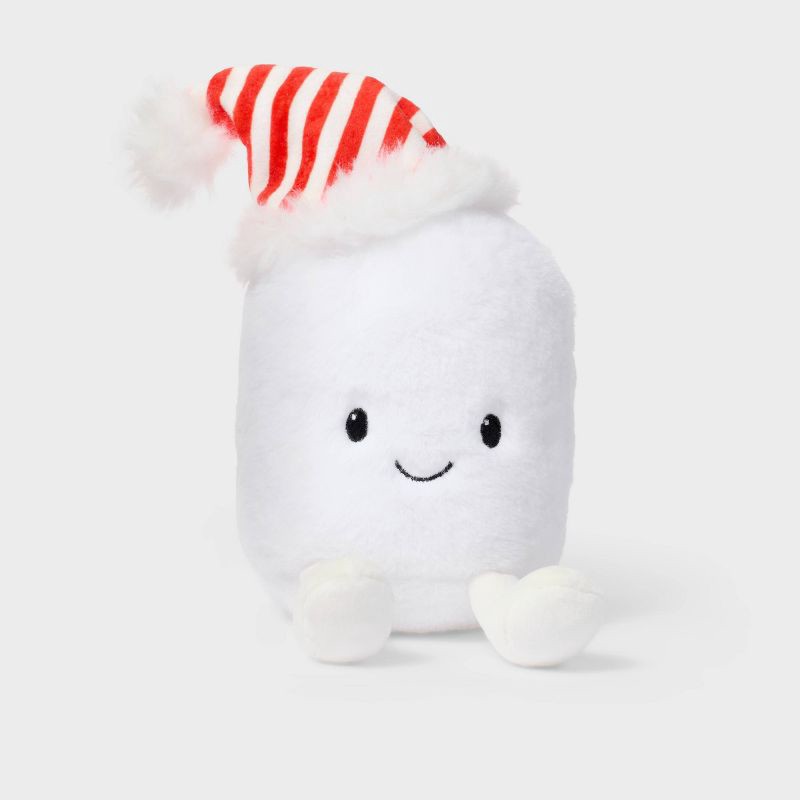 slide 1 of 3, 5.5" Marshmallow with Hat Plush - Gigglescape™, 1 ct