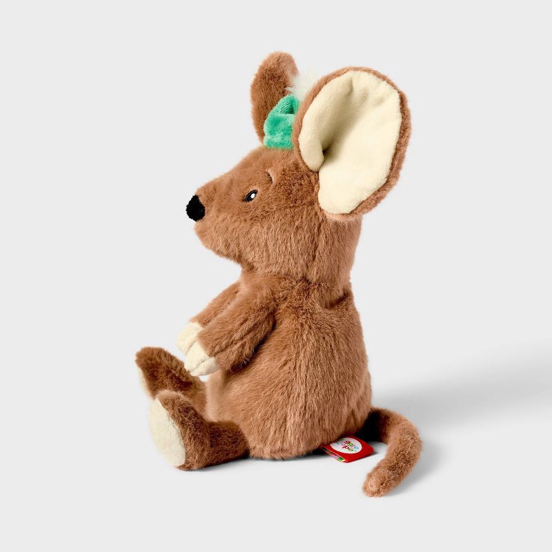 slide 3 of 3, 7" Brown Mouse with Green Hat Stuffed Animal - Gigglescape™, 1 ct