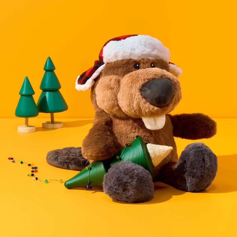 slide 2 of 3, 10.5'' Beaver with Hat Stuffed Animal - Gigglescape™, 1 ct
