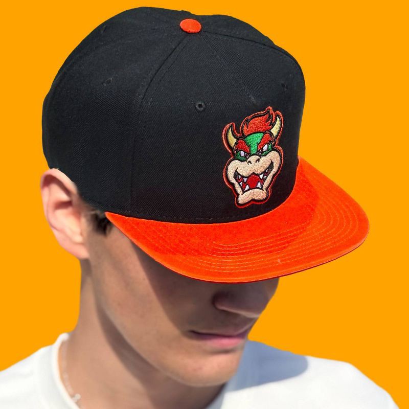 slide 4 of 6, Nintendo Bowser Flatbill Snapback Hat, 1 ct