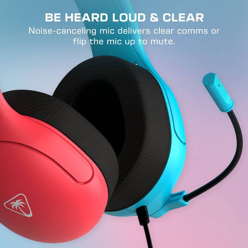 slide 3 of 13, Turtle Beach Airlite Fit Wired Headset for Nintendo Switch - Neon Blue/Red: Lightweight Design, On-Ear Volume Control, 1 ct