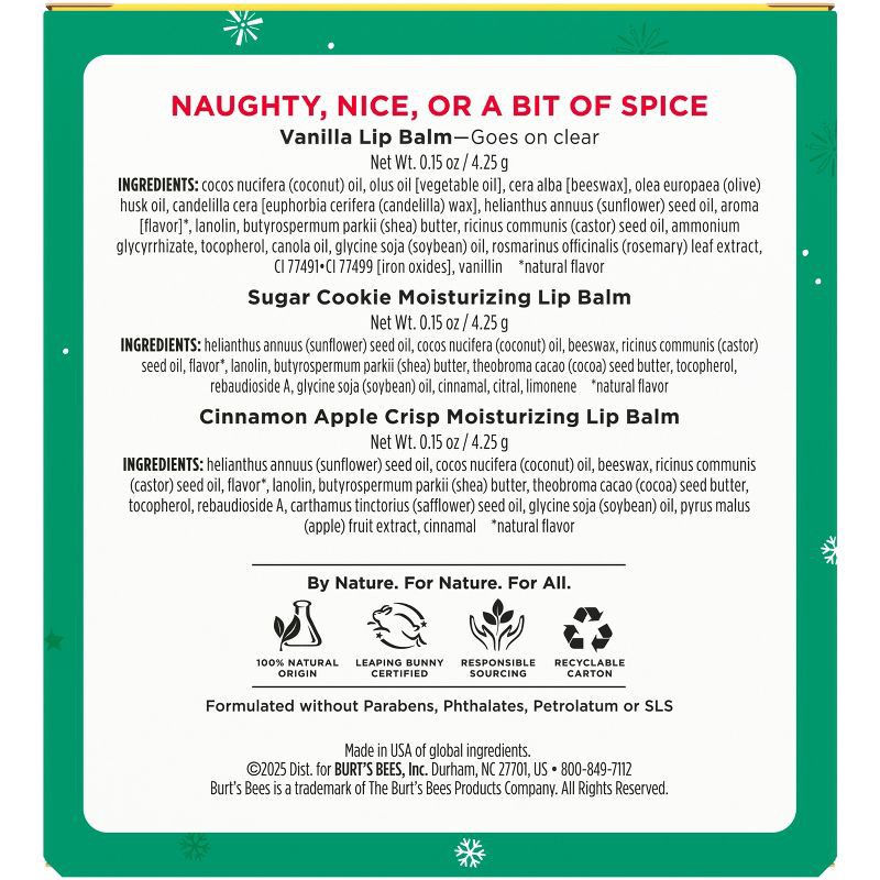 slide 11 of 11, Burt's Bees Naughty, Nice or A Bit of Spice Holiday Limited Edition Lip Balm Gift Set - 3ct/0.15oz, 3 ct; 0.15 oz
