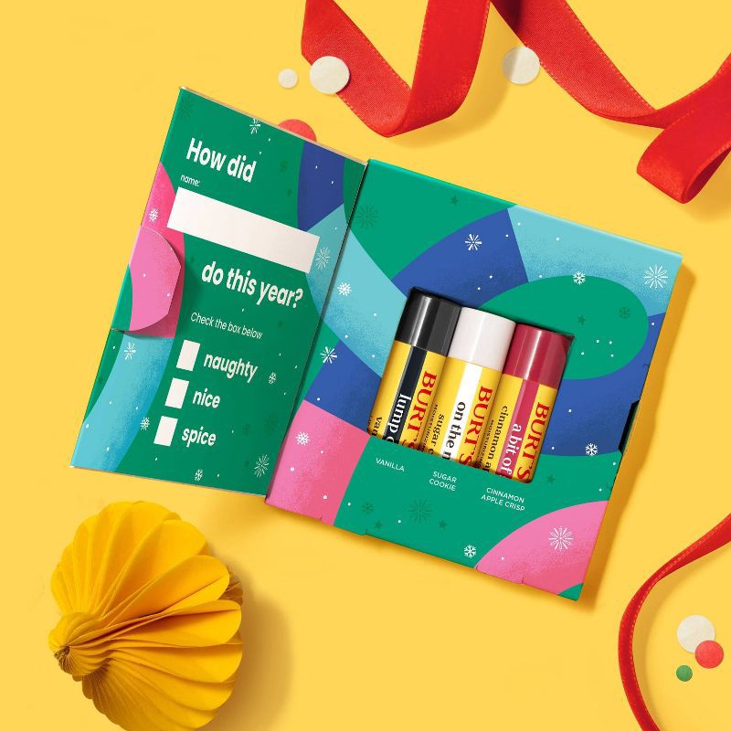 slide 7 of 11, Burt's Bees Naughty, Nice or A Bit of Spice Holiday Limited Edition Lip Balm Gift Set - 3ct/0.15oz, 3 ct; 0.15 oz