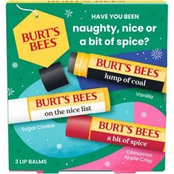 Burt's Bees Naughty, Nice or A Bit of Spice Holiday Limited Edition Lip Balm Gift Set - 3ct/0.15oz
