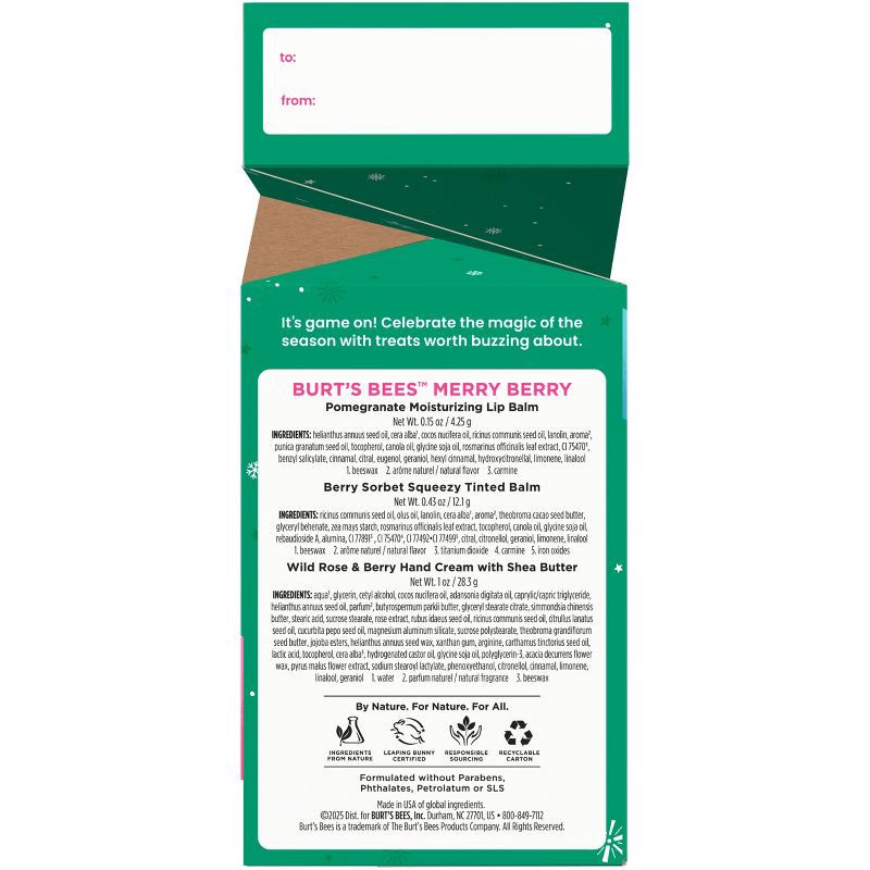 slide 2 of 6, Burt's Bees Holiday Limited Edition Stocking Stuffer Lip Balm Gift Set - Merry Berry - 3pc, 3 ct