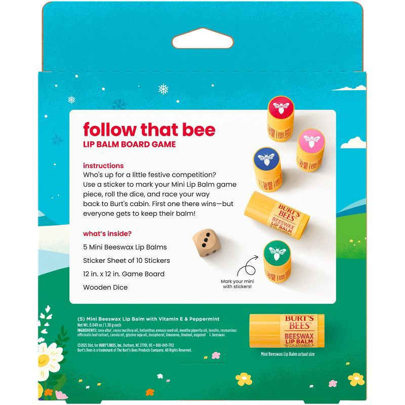 slide 2 of 14, Burt's Bees Holiday Limited Edition Follow that Bee Board Game Lip Balm Gift Set, 1 ct
