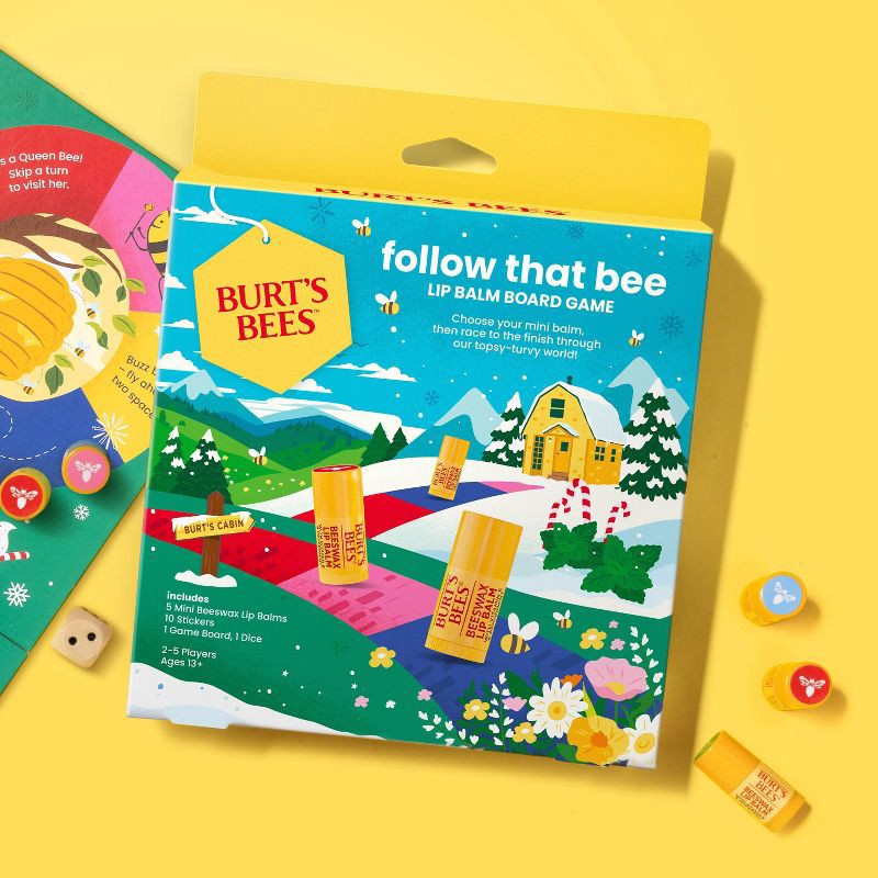 slide 9 of 14, Burt's Bees Holiday Limited Edition Follow that Bee Board Game Lip Balm Gift Set, 1 ct
