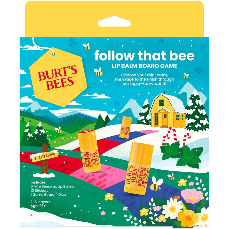 slide 1 of 14, Burt's Bees Holiday Limited Edition Follow that Bee Board Game Lip Balm Gift Set, 1 ct