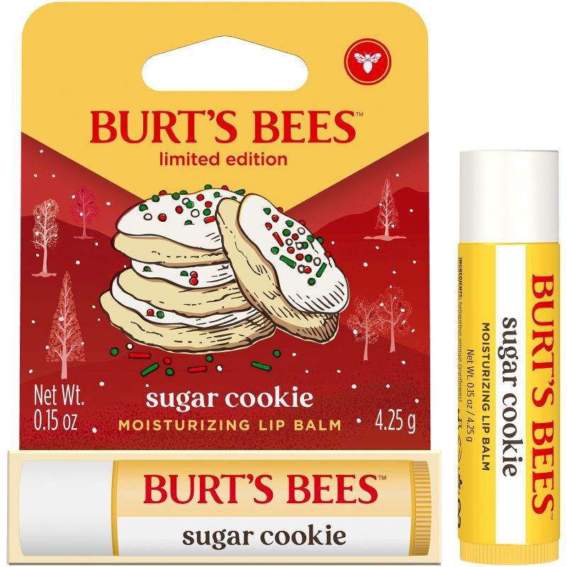 slide 2 of 9, Burt's Bees Holiday Limited Edition Stocking Stuffer Moisturizing Lip Balm - Sugar Cookie Blister - 0.15oz, 0.15 oz