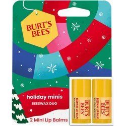 Burt's Bees Holiday Limited Edition Stocking Stuffer Mini Lip Balms - Beeswax - 0.049oz/2ct