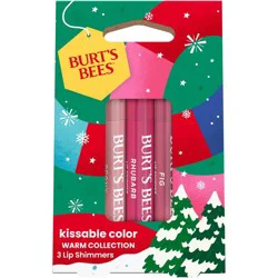 Burt's Bees Holiday Limited Edition Stocking Stuffer Kissable Color Lip Balm Gift Set - Warm - 3pc