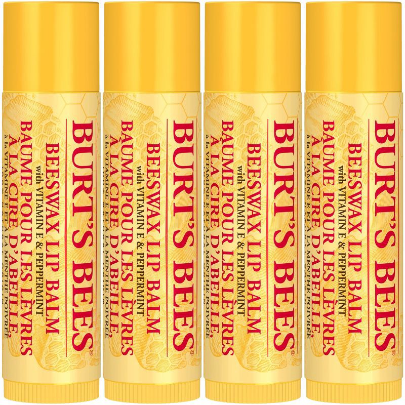 slide 2 of 9, Burt's Bees Holiday Stocking Stuffer Beeswax Bounty Lip Balm Gift Set - Classic - 4ct, 4 ct