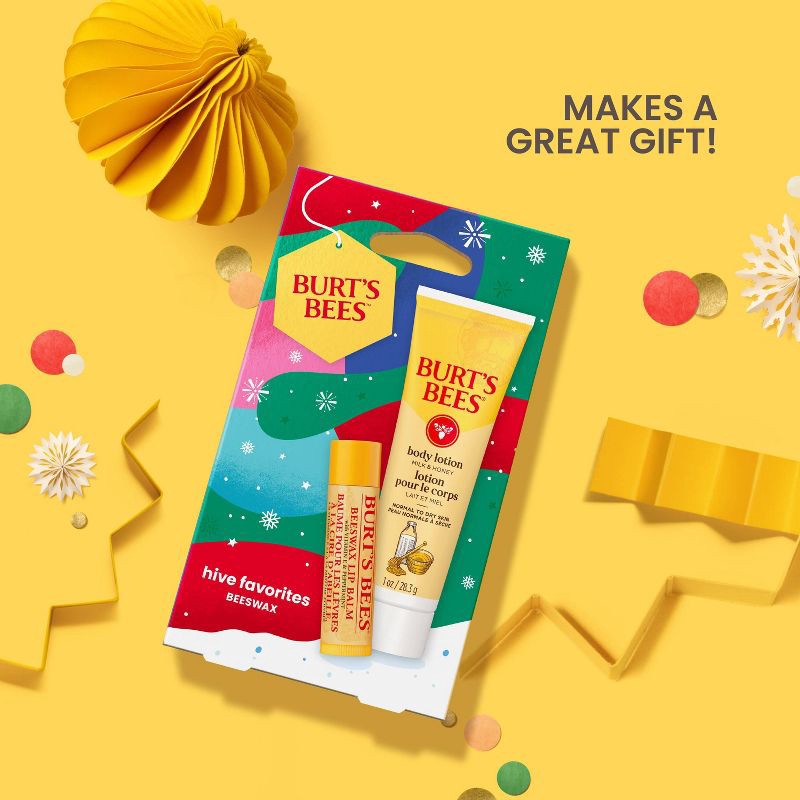 slide 5 of 10, Burt's Bees Holiday Limited Edition Stocking Stuffer Hive Favorites Gift Set - Beeswax - 2pc, 2 ct
