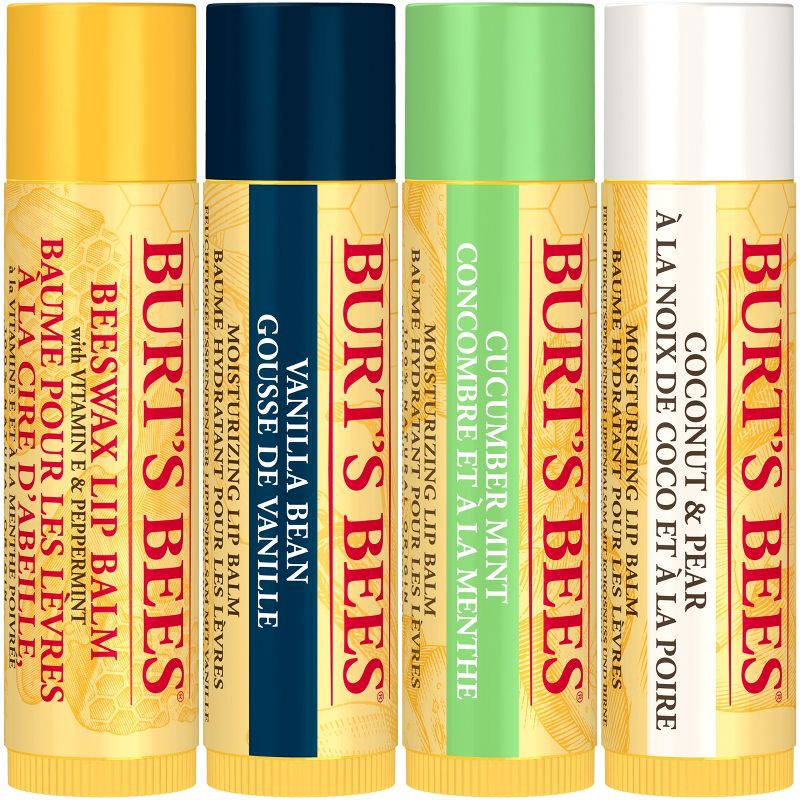 slide 2 of 9, Burt's Bees Holiday Limited Edition Stocking Stuffer Beeswax Bounty Lip Balm Gift Set - Assorted - 4ct, 4 ct