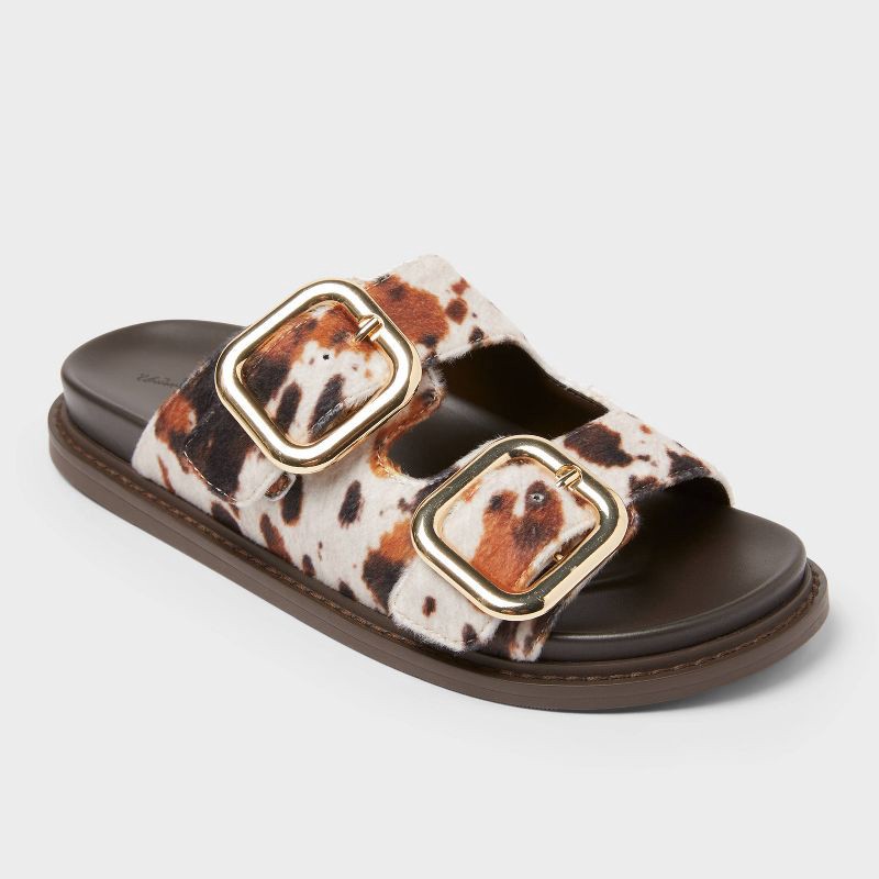 slide 1 of 4, Women's Collin Sandals with Memory Foam Insole - Universal Thread™ Dark Brown 8.5, 1 ct