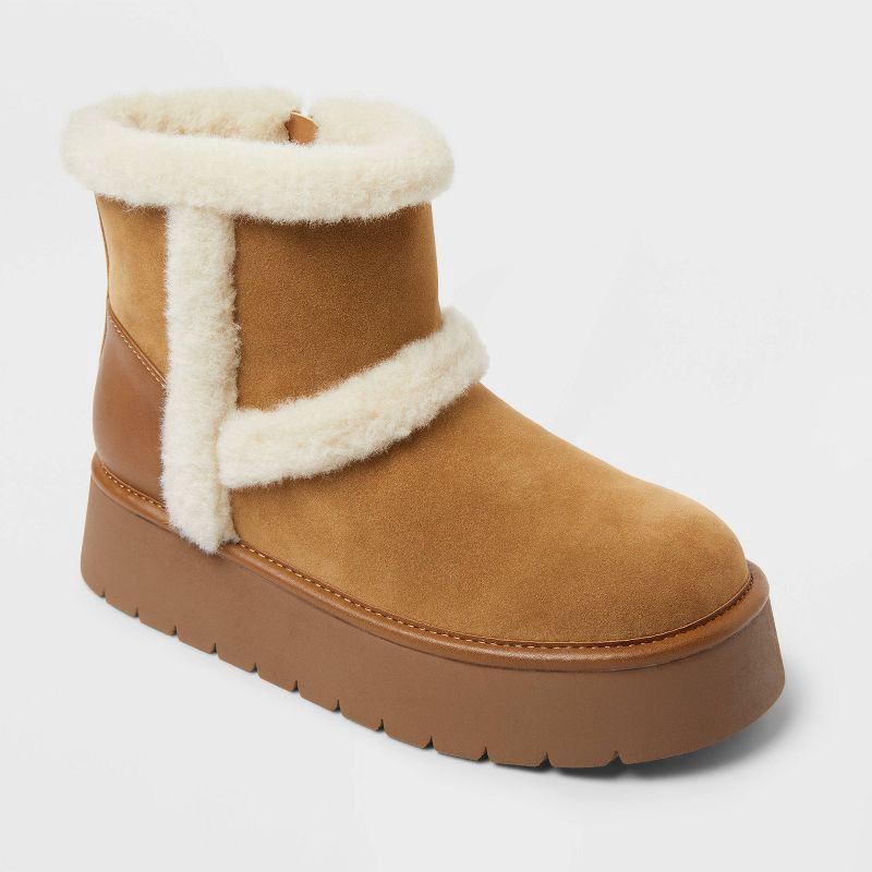 slide 1 of 4, Women's Luma Boots with Memory Foam Insole - Universal Thread™ Cognac 8, 1 ct