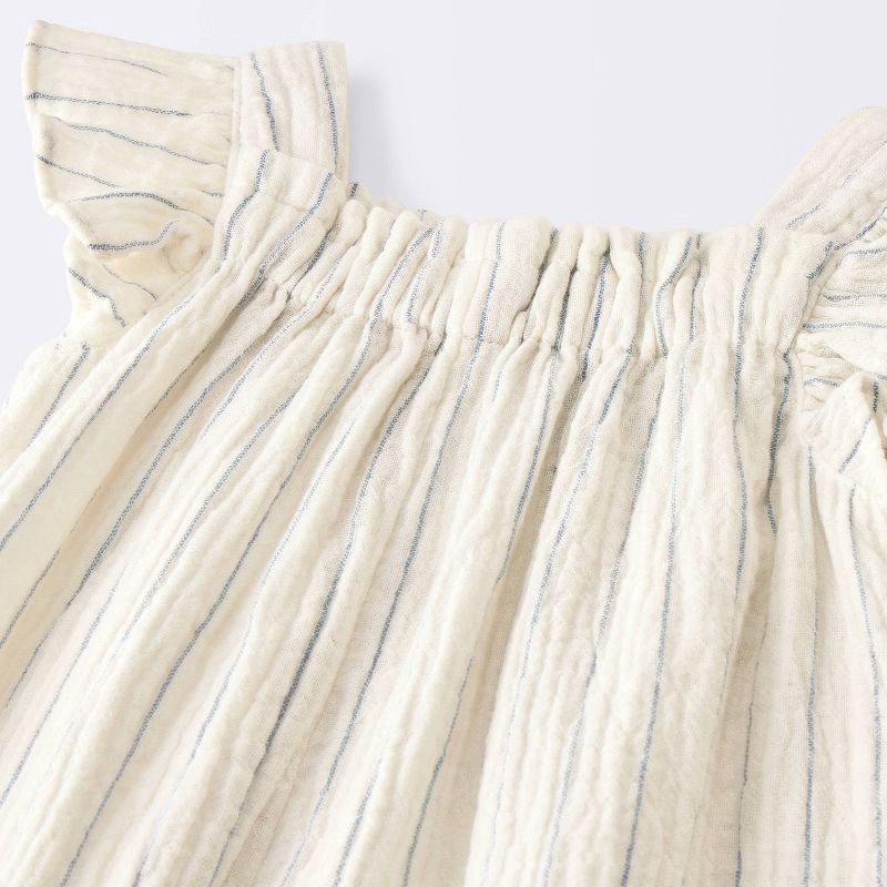 slide 2 of 4, Baby Girls' Striped Gauze Long Legged Romper - Cloud Island™ Cream 24M, 1 ct