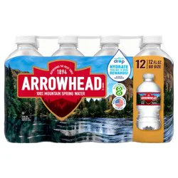ARROWHEAD Brand 100% Mountain Spring Water, 12-ounce plastic bottles (Pack of 12)