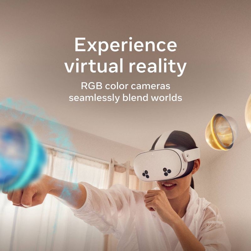 slide 5 of 9, Meta Quest 3S 128GB All-In-One Virtual Reality Headset – includes a 3-Month Trial of Meta Horizon+: USB-C Connection, Bluetooth & Wi-Fi, 1 ct