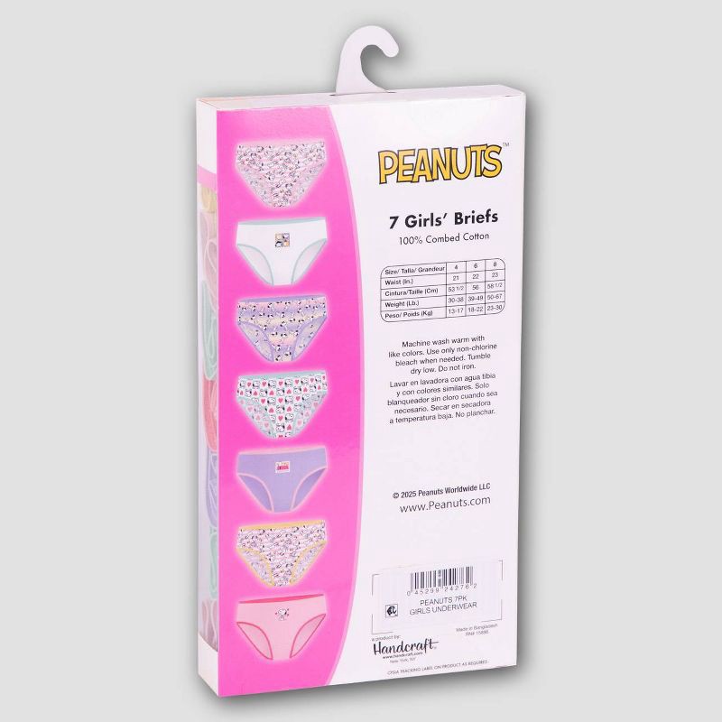 slide 3 of 4, Girls' Snoopy 7pk Cotton Briefs - 4, 7 ct