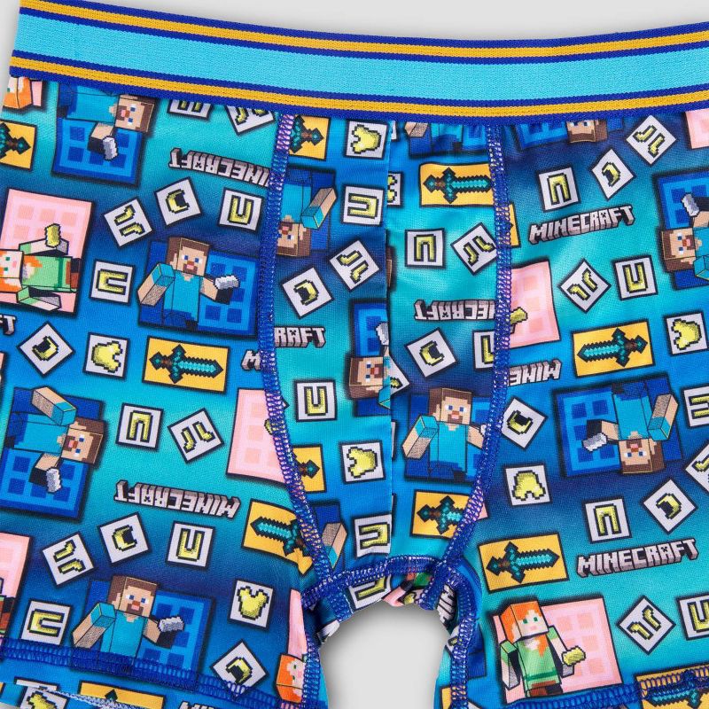 slide 4 of 4, Boys' Minecraft 4pk Athletic Boxer Briefs - 4, 4 ct