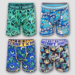 Boys' Minecraft 4pk Athletic Boxer Briefs - 4