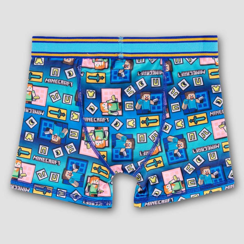 slide 3 of 4, Boys' Minecraft 4pk Athletic Boxer Briefs - 6, 4 ct